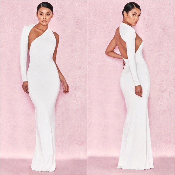 House of CB Dresses & Skirts - House of CB Merveille White Wrap Sleeve Maxi Dress